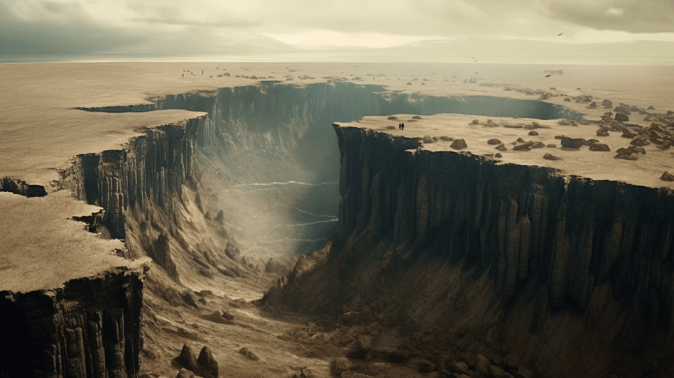 an Andreas movie the fault turns into a gaping chasm